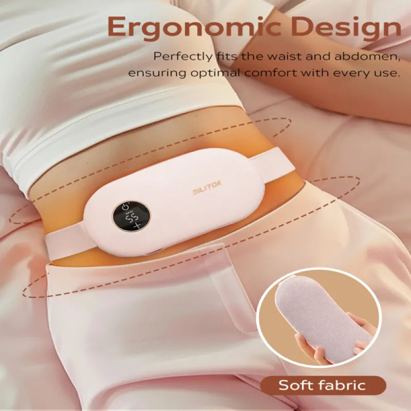 Portable Electric Heating Pad - Cordless Menstrual Relief Belt with 3 Heat Settings Fit And Glow