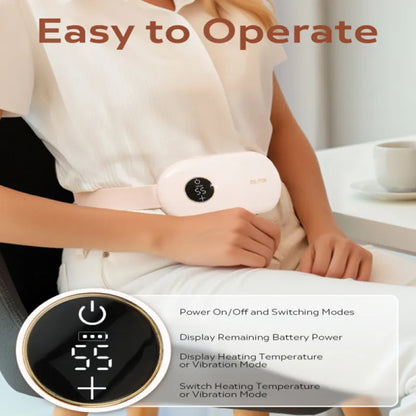 Portable Electric Heating Pad - Cordless Menstrual Relief Belt with 3 Heat Settings Fit And Glow